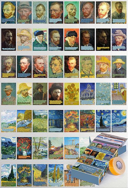 Van Gogh Alıntılar Temalı 54 Adet Duvar Poster Seti Oda Dekoru