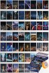 Gece Yarısı Şehirler Temalı 54 Adet Duvar Poster - Kolaj Seti Oda Dekoru (GGK-K080)