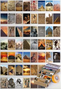 Antik Mısır - Piramit Temalı 54 Adet Duvar Poster Seti Oda Dekoru