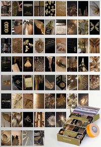 Gold Temalı 63 Adet Duvar Poster - Kolaj Seti Oda Dekoru