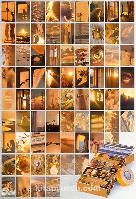 Golden Hour Temalı 72 Adet Duvar Poster - Kolaj Seti Oda Dekoru (GGK-K011)