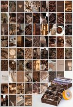 Kahverengi Temalı 72 Adet Duvar Poster - Kolaj Seti Oda Dekoru