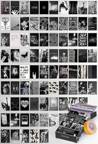 Rock and Roll Temalı 81 Adet Duvar Poster - Kolaj Seti Oda Dekoru