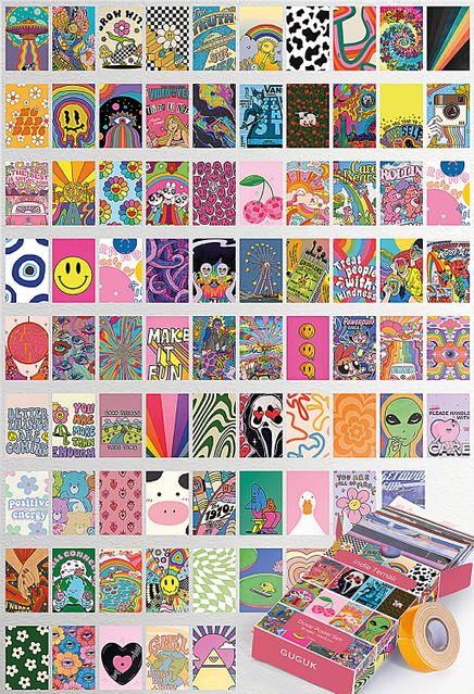 Indie Temalı 81 Adet Duvar Poster - Kolaj Seti Oda Dekoru