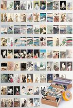 Vintage Japon Sanatı Temalı 90 Adet Duvar Poster - Kolaj Seti Oda Dekoru