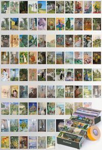 Impresyonist Temalı 90 Adet Duvar Poster - Kolaj Seti Oda Dekoru (Paspartulu)