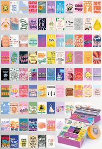 Motivasyon Sözleri Temalı 90 Adet Duvar Poster - Kolaj Seti Oda Dekoru