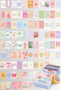 Danish Pastel Temalı 90 Adet Duvar Poster - Kolaj Seti Oda Dekoru (Paspartulu)