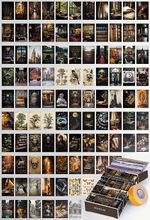 Dark Academia Temalı 99 Adet Duvar Poster - Kolaj Seti Oda Dekoru (Paspartulu)