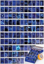 Neon Mavi Temalı 99 Adet Duvar Poster - Kolaj Seti Oda Dekoru (Paspartulu)