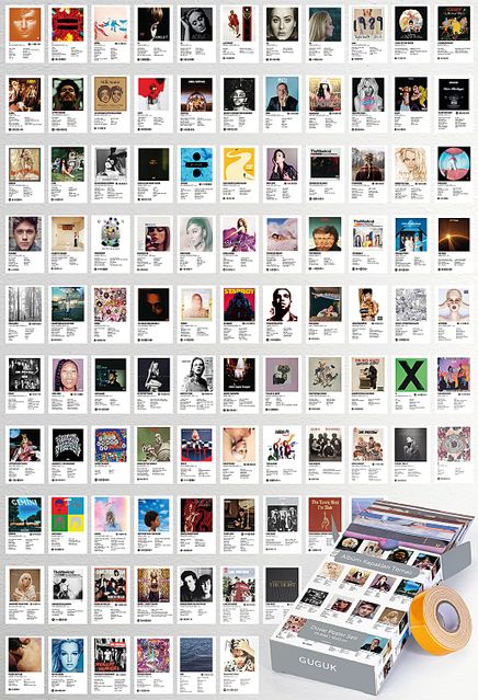 Albüm Kapakları Temalı 99 Adet Duvar Poster - Kolaj Seti Oda Dekoru