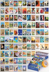 Ülke ve Şehirler Temalı 99 Adet Duvar Poster - Kolaj Seti Oda Dekoru