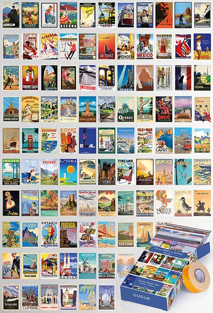 Ülke ve Şehirler Temalı 99 Adet Duvar Poster - Kolaj Seti Oda Dekoru