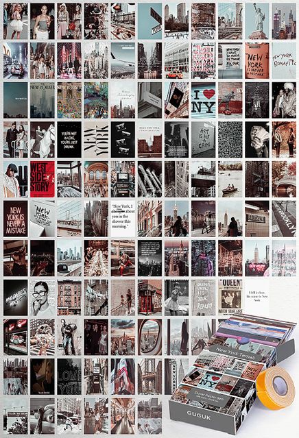 New York City Temalı 108 Adet Duvar Poster - Kolaj Seti Oda Dekoru