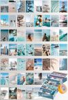 Mavi-Deniz Temalı 54 Adet Duvar Poster - Kolaj Seti Oda Dekoru (GGK-K020)