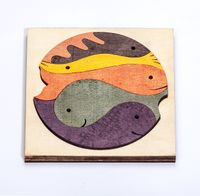Montessori Ahşap Zeka Oyunları / w-Balık Puzzle