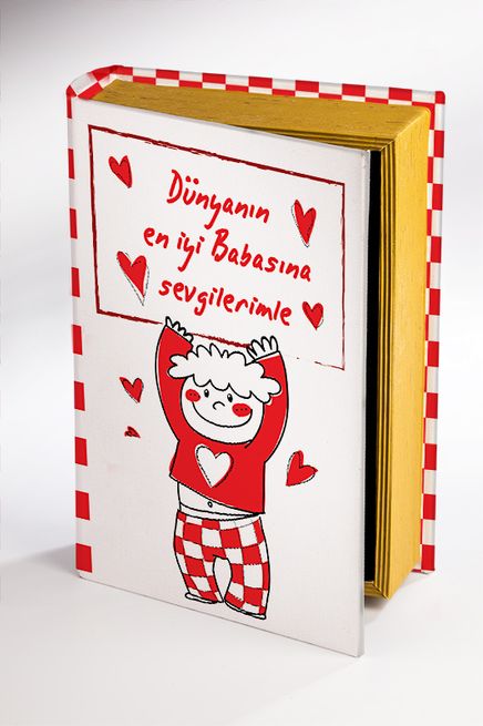 Kitap Şeklinde Ahşap Hediye Kutu - Dünyanın En İyi Babası