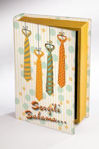 Kitap Şeklinde Ahşap Hediye Kutu - Sevgili Babama -Kravat