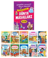 Dünya Masalları Seti 1. ve 2. Sınıflar İçin Eğik El Yazılı (10 Kitap Takım - Büyük Boy)