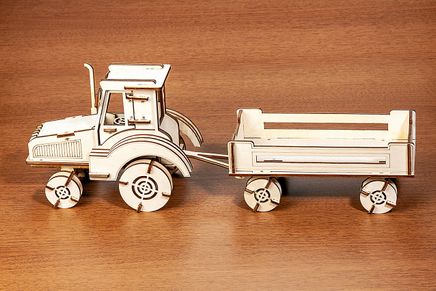 w-3D Puzzle - Tractor and Dorse - Traktör ve Dorse - 116 Parça