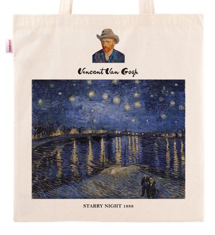 Askılı Bez Çanta - Ressamlar - Van Gogh - Starry Night 1888