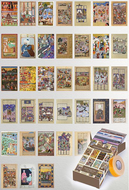 Osmanlı Minyatürler Temalı 36 Adet Duvar Poster Seti, Oda Dekoru