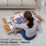 Portatif Kısa Ayaklı 6 Çekmeceli Puzzle Masası - Natürel (PCPM02-MM)