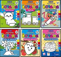 2-3 Yaş Tekerlemeli Boyama 6'lı Set