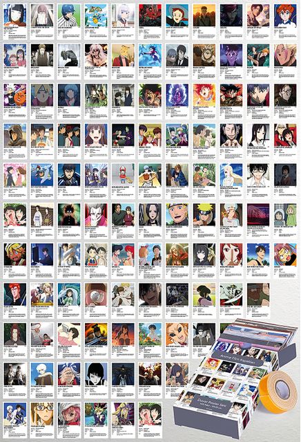 Anime Film Kapakları Polaroid Temalı 108 Adet Duvar Poster Seti, Oda Dekoru