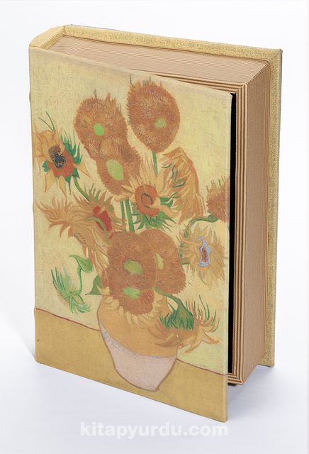 Kitap Şeklinde Ahşap Hediye Kutu - Ressamlar - Van Gogh - Sunflowers 1889