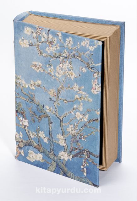 Kitap Şeklinde Ahşap Hediye Kutu - Ressamlar - Van Gogh - Almond Blossom 1890
