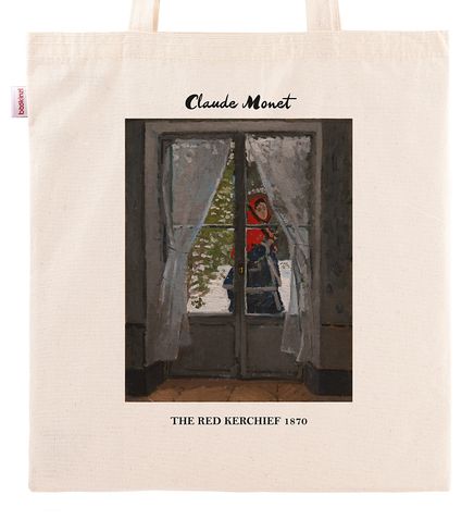 Askılı Bez Çanta - Ressamlar - Claude Monet - The Red Kerchief 1870