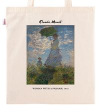 Askılı Bez Çanta - Ressamlar - Claude Monet - Woman With A Parasol 1875