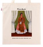 Askılı Bez Çanta - Ressamlar - Frida Kahlo - Dedicated To Leon Trotsky 1937