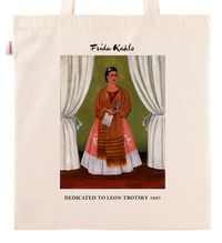 Askılı Bez Çanta - Ressamlar - Frida Kahlo - Dedicated To Leon Trotsky 1937