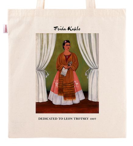Askılı Bez Çanta - Ressamlar - Frida Kahlo - Dedicated To Leon Trotsky 1937
