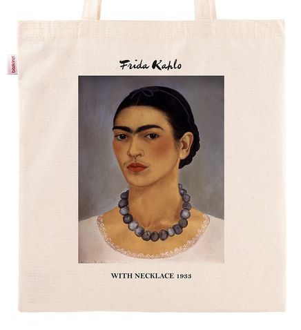 Askılı Bez Çanta - Ressamlar - Frida Kahlo - With Necklace 1933