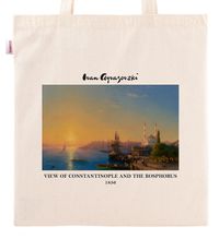 Askılı Bez Çanta - Ressamlar - Ivan Ayvazovski - View Of Constantinople And The Bosphorus 1856