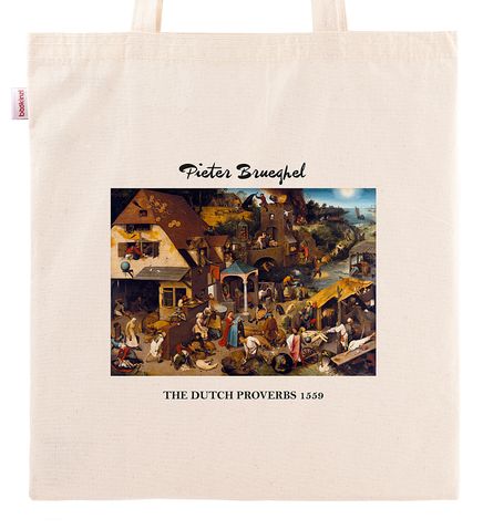 Askılı Bez Çanta - Ressamlar - Pieter Brueghel - The Dutch Proverbs 1559