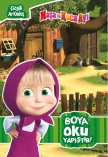 Maşa ile Koca Ayı Çizgili Arkadaş Boya Oku Yapıştır