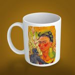 Kupa - Ressamlar - Frida Kahlo - With Monkey And Parrot 1942