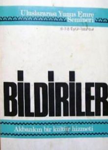 Bildiriler (1-F-29) & Uluslararası Yunus Emre Semineri 6-7-8 Eylül - İstanbul