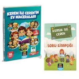1. Sınıf Okuma Seti Kerem İle Ceren Ev Maceraları 10 Kitap + Soru Kitapçığı İlaveli