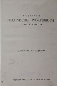 Technisches Wörterbuch Deutsch-Türkisch (1-I-33) 