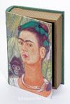 Kitap Şeklinde Ahşap Hediye Kutu - Ressamlar - Frida Kahlo - Self Portrait with Monkey 1938