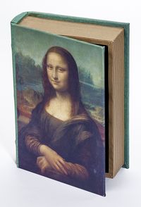 Kitap Şeklinde Ahşap Hediye Kutu - Ressamlar - Leonardo Da Vinci - Mona Lisa 1503