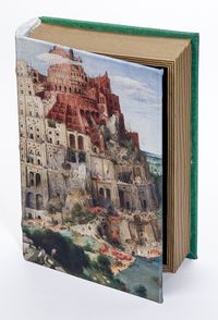 Kitap Şeklinde Ahşap Hediye Kutu - Ressamlar - Pieter Brueghel - The Tower Of Babel 1563