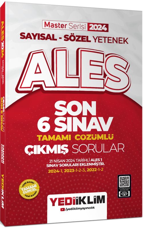 2024 ALES Sayısal - Sözel Yetenek Son 6 Sınav Tamamı Çözümlü  Çıkmış Sorular
