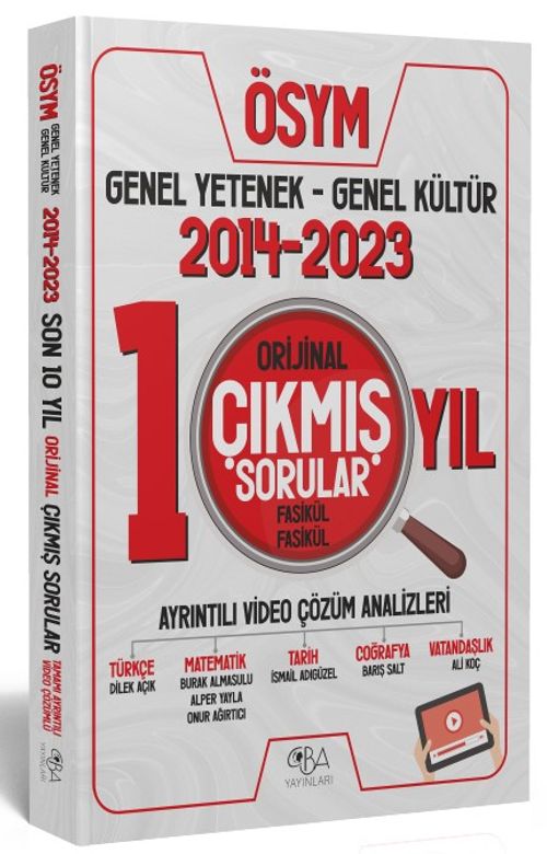 KPSS Genel Yetenek Genel Kültür Orijinal Son 10 Yıl Çıkmış Sorular 2014-2023 Video Çözümlü 