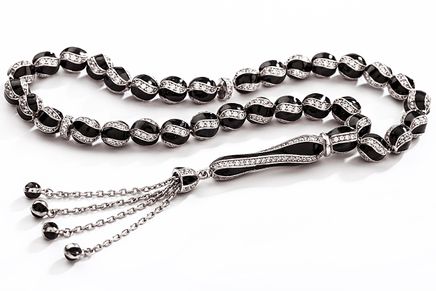 Gümüş Siyah Mineli - Taşlı (GU07) 